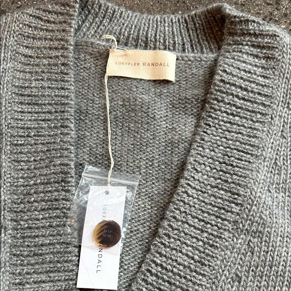 Loeffler Randall Gray Women's Cardigan - Picture 2 of 5